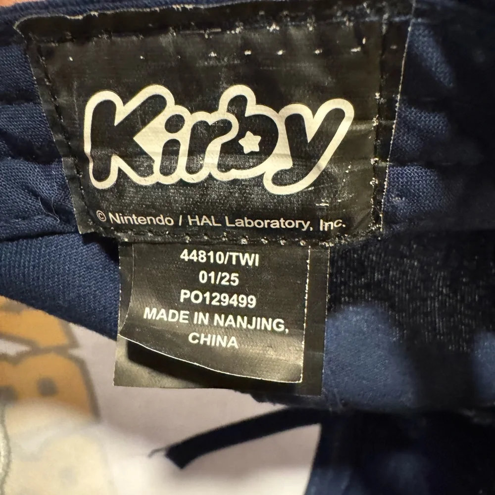Kirby Nintendo Baseball Hat Blue White 100% Cotton Adjustable One Size